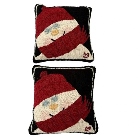 Chandler Four Corners Wool Laura Megroz 2009 Sweet Snowman Pillow 18”x18” Black - Picture 9 of 9